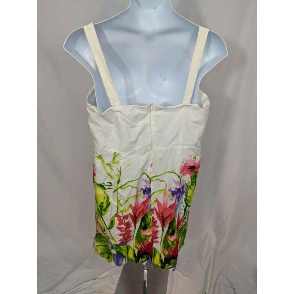 Dressbarn White Floral Cotton dress Size 16 - Picture 4 of 5